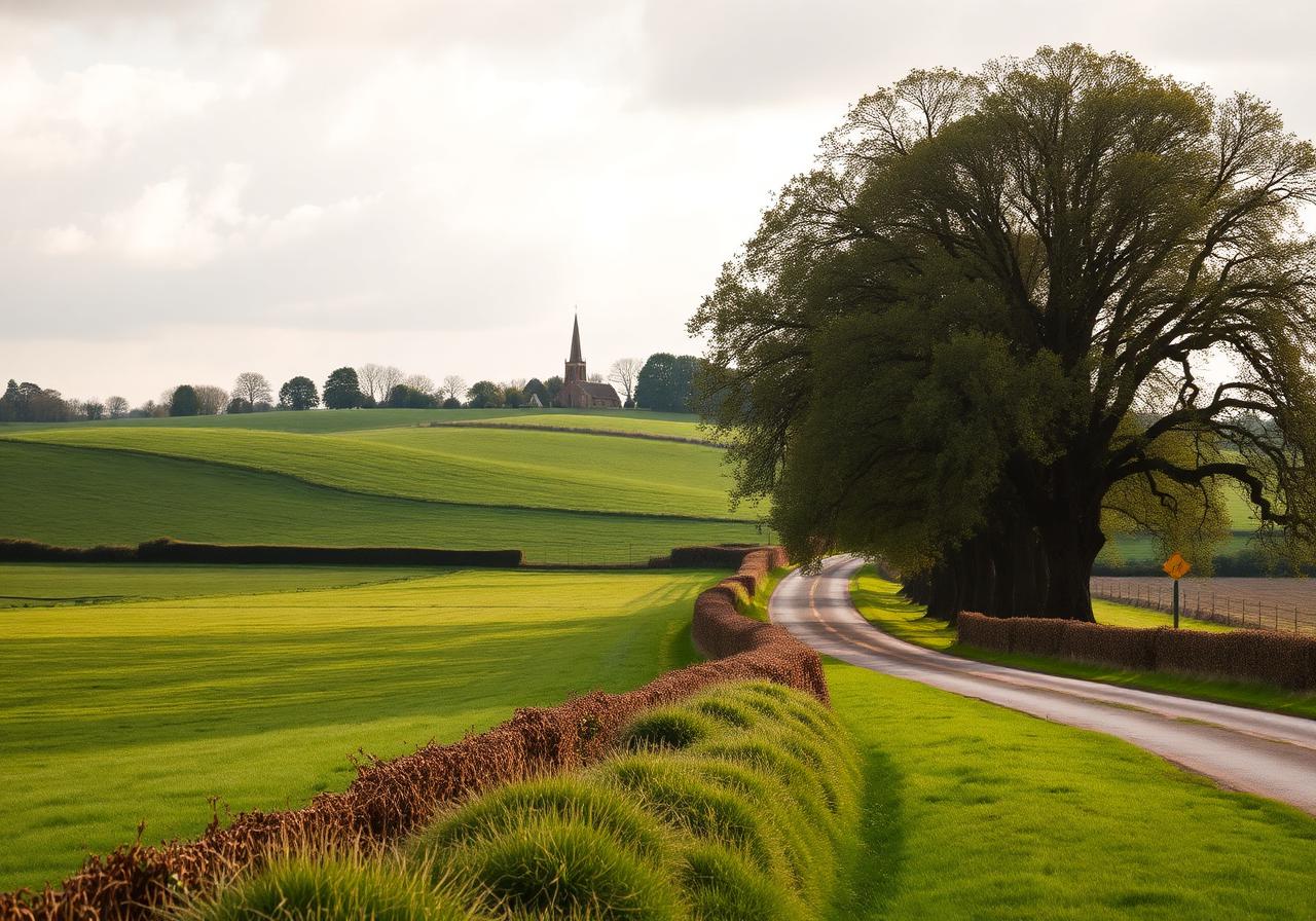 Hertfordshire countryside with fields, hedgerows and woodland — typical of the properties we treat in and around Wild Hill (illustrative, not a specific address)