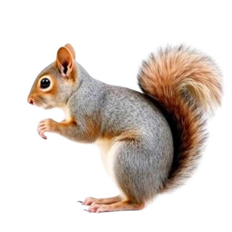 Close-up photo of a grey squirrel